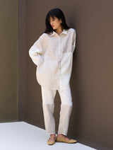 Gillongo Metallic Linen Co-ord Set - Ivory